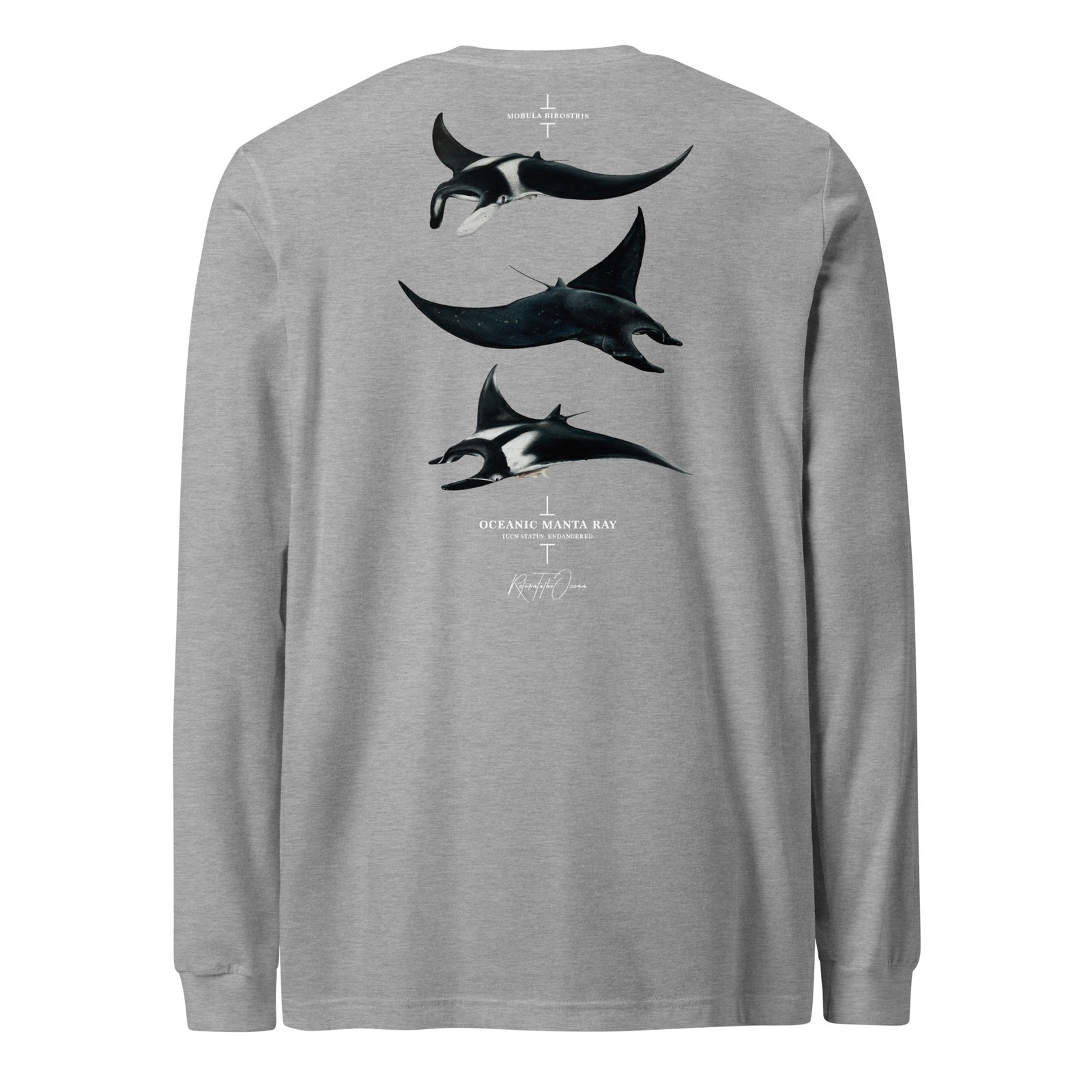 Oceanic Manta Ray - Unisex Premium Long Sleeve Tee - Image 10