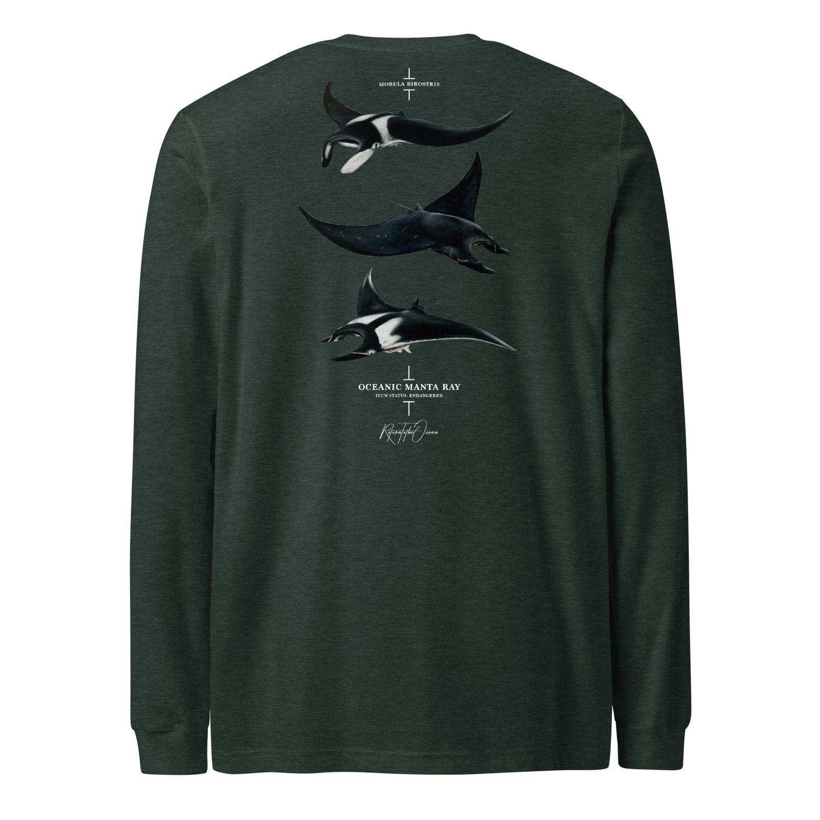 Oceanic Manta Ray - Unisex Premium Long Sleeve Tee - Image 6