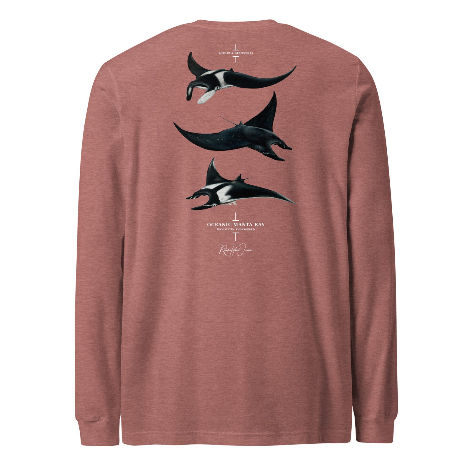 Oceanic Manta Ray - Unisex Premium Long Sleeve Tee - Image 8