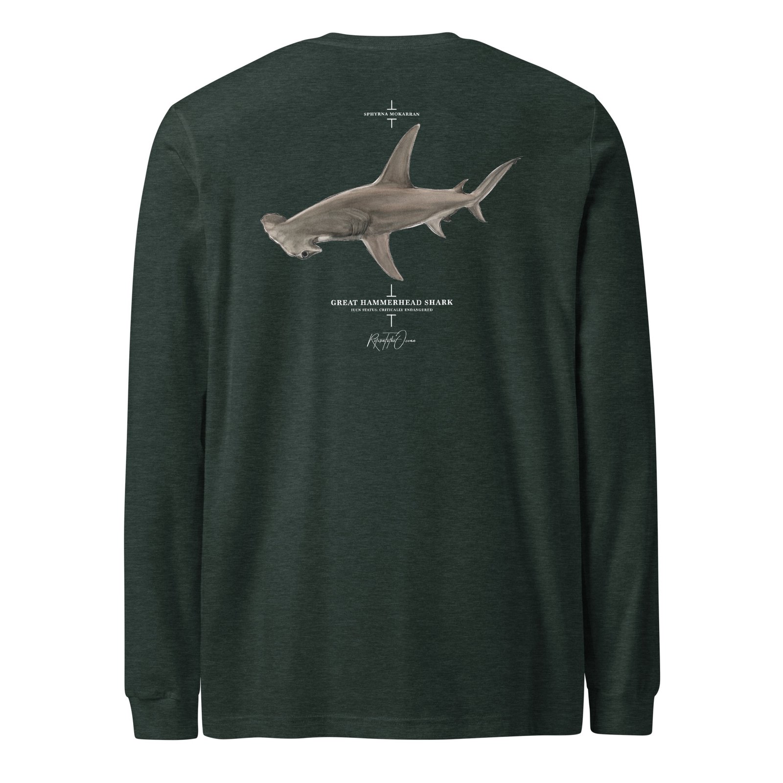 Great Hammerhead Premium Unisex Long Sleeve Tee - Image 4
