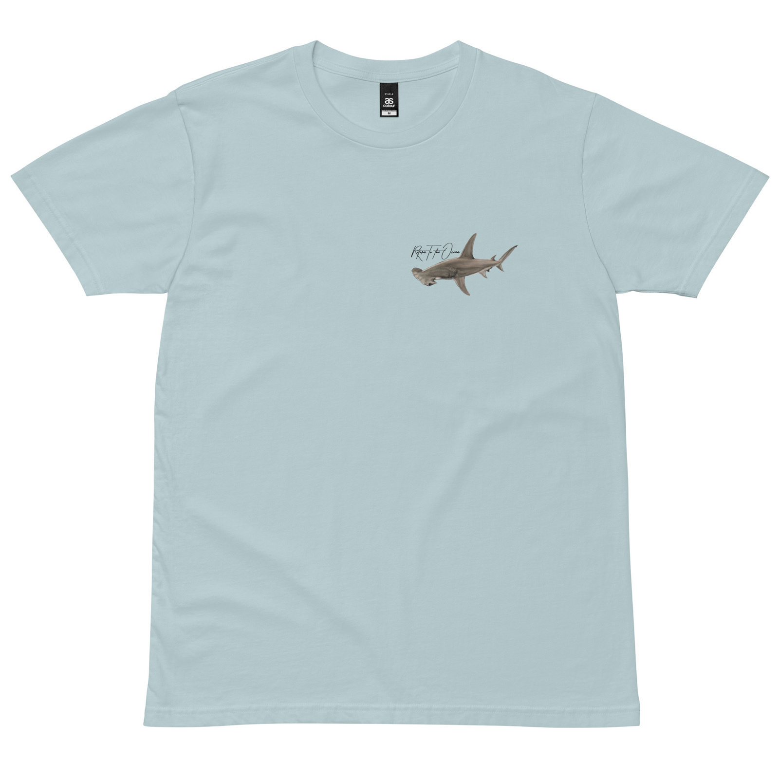 Great Hammerhead Shark T-Shirt - Pale Blue, S